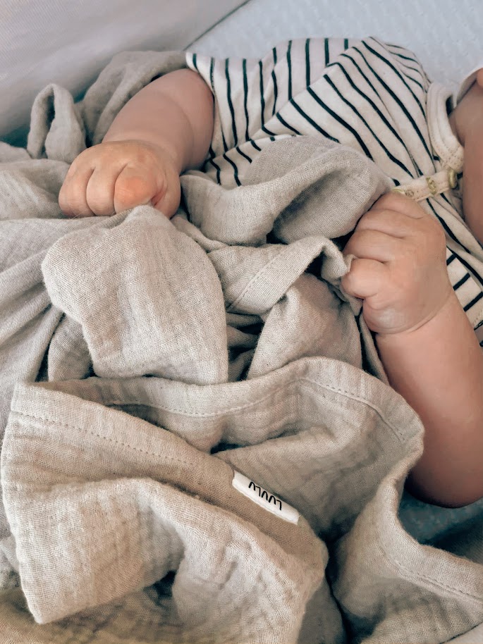 Luulu kolmekordsest musliinist beebitekk-mähkimislina, 130 x 100cm 16